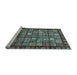 Sideview of Machine Washable Abstract Light Blue Modern Rug, wshabs655lblu