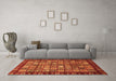 Machine Washable Abstract Orange Modern Area Rugs in a Living Room, wshabs655org