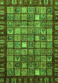 Abstract Green Modern Rug, abs655grn