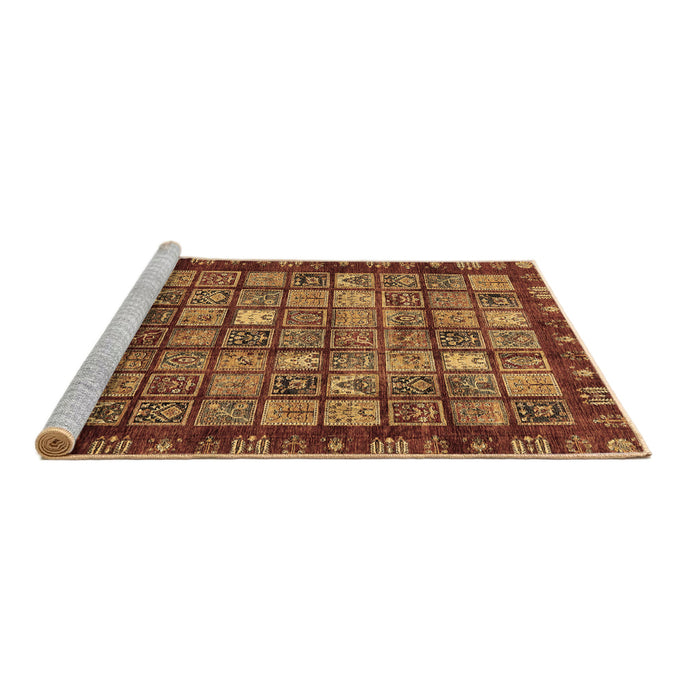 Sideview of Machine Washable Abstract Brown Modern Rug, wshabs655brn