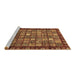 Sideview of Machine Washable Abstract Brown Modern Rug, wshabs655brn