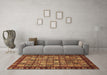 Machine Washable Abstract Brown Modern Rug in a Living Room,, wshabs655brn