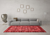 Machine Washable Abstract Red Modern Rug, wshabs655red