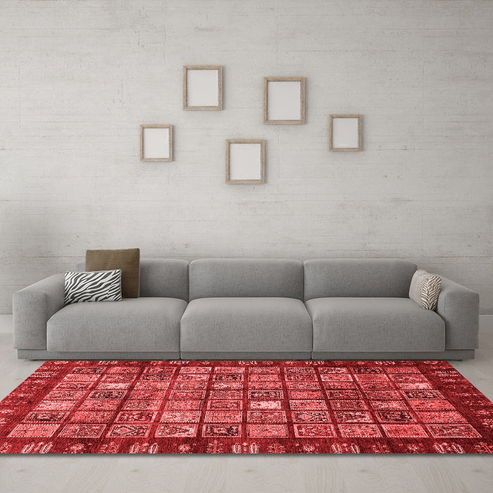 Modern Red Washable Rugs
