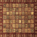 Square Machine Washable Abstract Brown Modern Rug, wshabs655brn