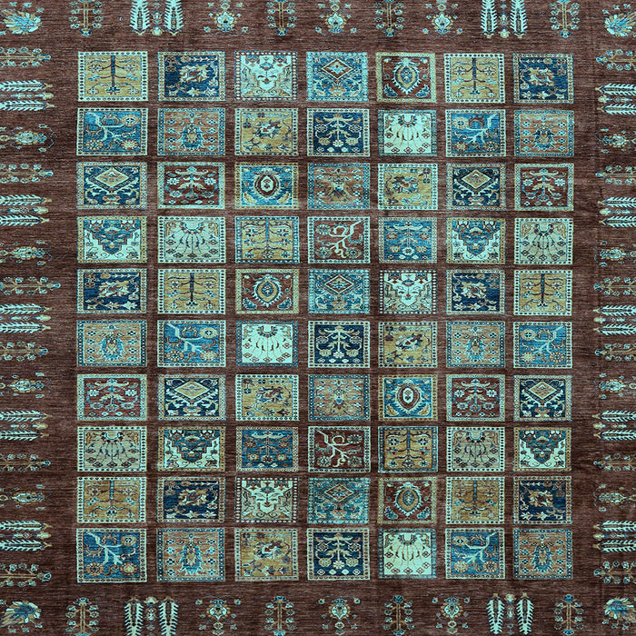 Square Abstract Light Blue Modern Rug, abs655lblu