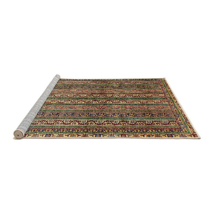 Sideview of Machine Washable Abstract Red Brown Rug, wshabs656