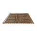 Sideview of Machine Washable Abstract Red Brown Rug, wshabs656