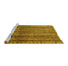 Sideview of Machine Washable Abstract Yellow Modern Rug, wshabs656yw