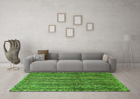 Machine Washable Abstract Green Modern Rug, wshabs656grn