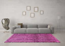 Machine Washable Abstract Pink Modern Rug in a Living Room, wshabs656pnk
