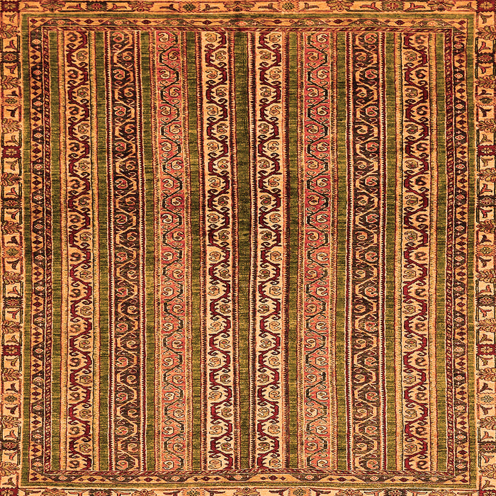 Square Machine Washable Abstract Orange Modern Area Rugs, wshabs656org