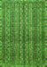 Machine Washable Abstract Green Modern Area Rugs, wshabs656grn