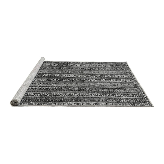 Sideview of Machine Washable Abstract Gray Modern Rug, wshabs656gry