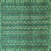 Square Abstract Turquoise Modern Rug, abs656turq