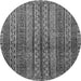 Round Abstract Gray Modern Rug, abs656gry