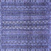 Square Machine Washable Abstract Blue Modern Rug, wshabs656blu