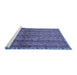 Sideview of Machine Washable Abstract Blue Modern Rug, wshabs656blu