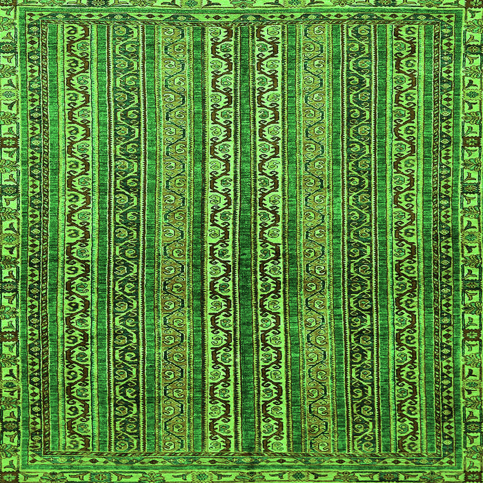 Square Abstract Green Modern Rug, abs656grn