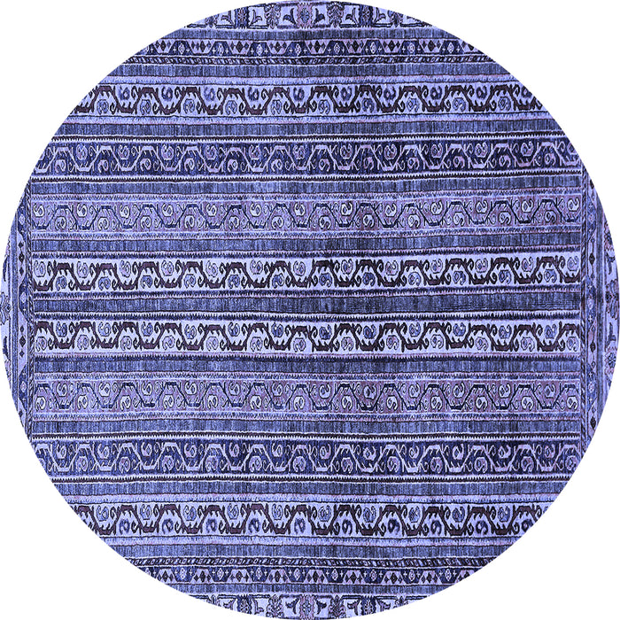 Round Machine Washable Abstract Blue Modern Rug, wshabs656blu
