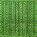 Square Machine Washable Abstract Green Modern Area Rugs, wshabs656grn