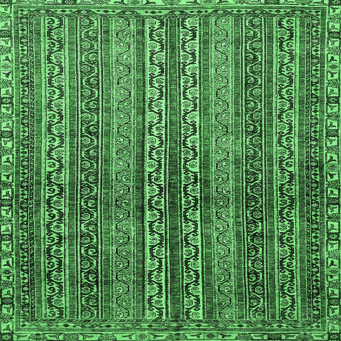 Square Abstract Emerald Green Modern Rug, abs656emgrn