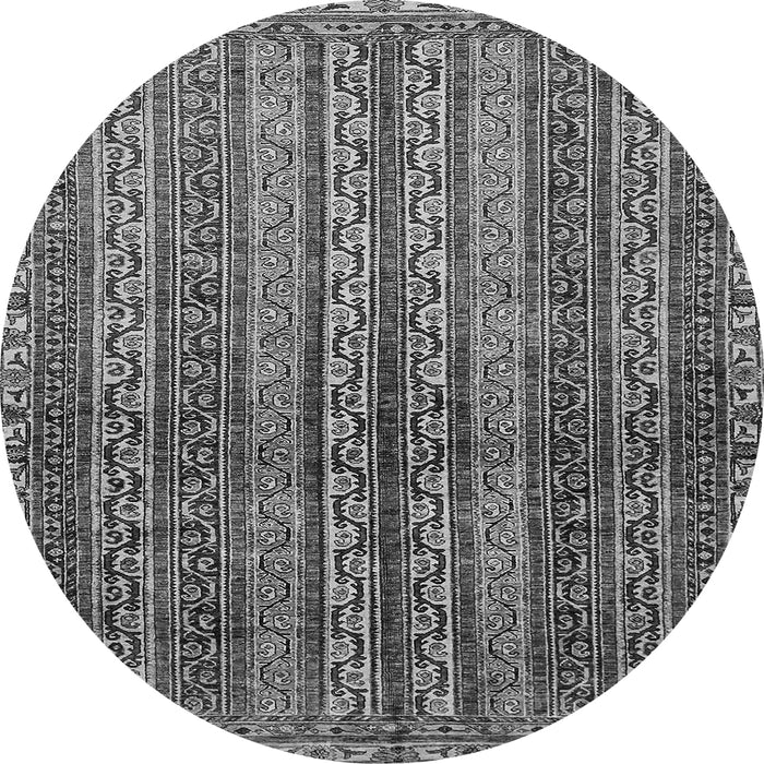 Round Machine Washable Abstract Gray Modern Rug, wshabs656gry