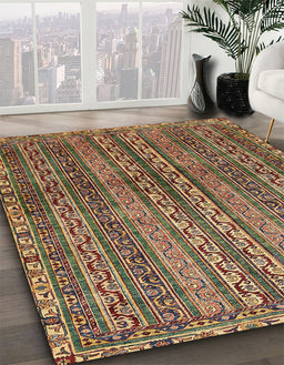 Machine Washable Abstract Red Brown Rug in a Family Room, wshabs656