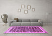 Machine Washable Abstract Purple Modern Area Rugs in a Living Room, wshabs657pur