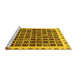 Sideview of Machine Washable Abstract Yellow Modern Rug, wshabs657yw