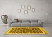 Machine Washable Abstract Yellow Modern Rug in a Living Room, wshabs657yw