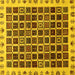 Square Machine Washable Abstract Yellow Modern Rug, wshabs657yw