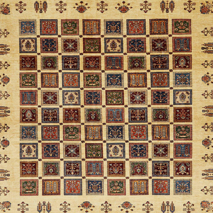 Square Abstract Red Brown Modern Rug, abs657