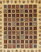 Machine Washable Abstract Red Brown Rug, wshabs657