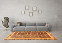 Machine Washable Abstract Orange Modern Rug, wshabs657org