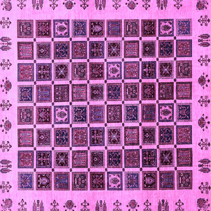 Square Machine Washable Abstract Purple Modern Area Rugs, wshabs657pur