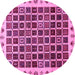 Round Machine Washable Abstract Pink Modern Rug, wshabs657pnk