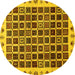 Round Abstract Yellow Modern Rug, abs657yw