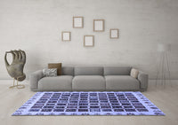 Machine Washable Abstract Blue Modern Rug, wshabs657blu