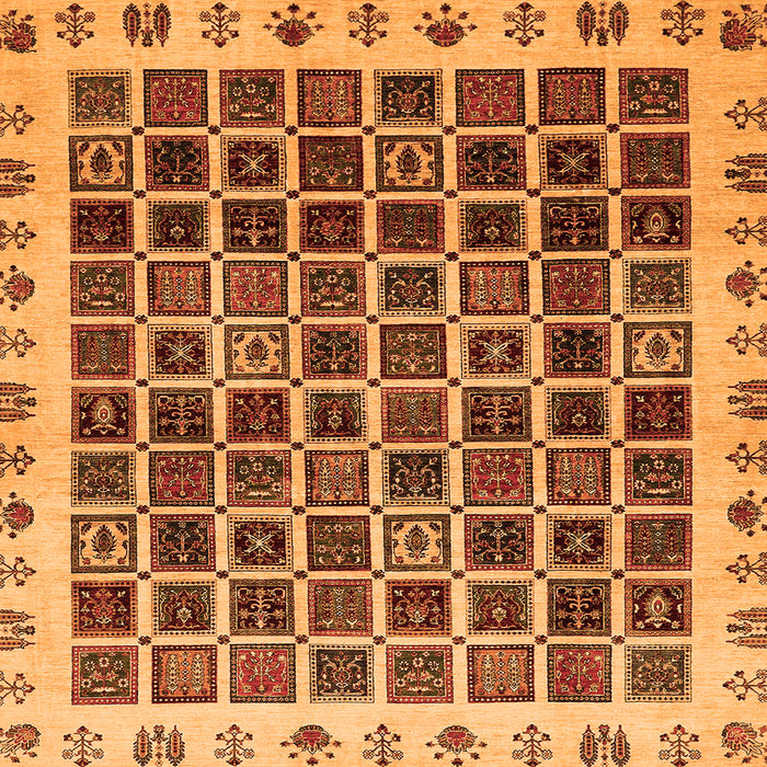 Square Abstract Orange Modern Rug, abs657org