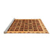 Sideview of Machine Washable Abstract Orange Modern Area Rugs, wshabs657org