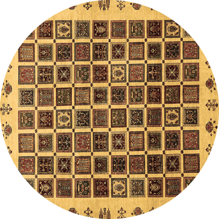 Round Machine Washable Abstract Brown Modern Rug, wshabs657brn