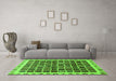 Machine Washable Abstract Green Modern Area Rugs in a Living Room,, wshabs657grn