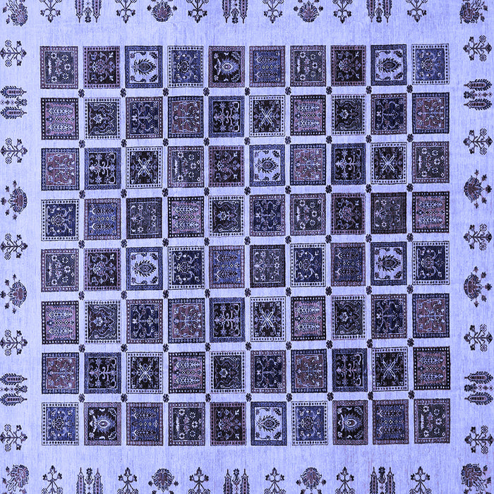 Square Machine Washable Abstract Blue Modern Rug, wshabs657blu