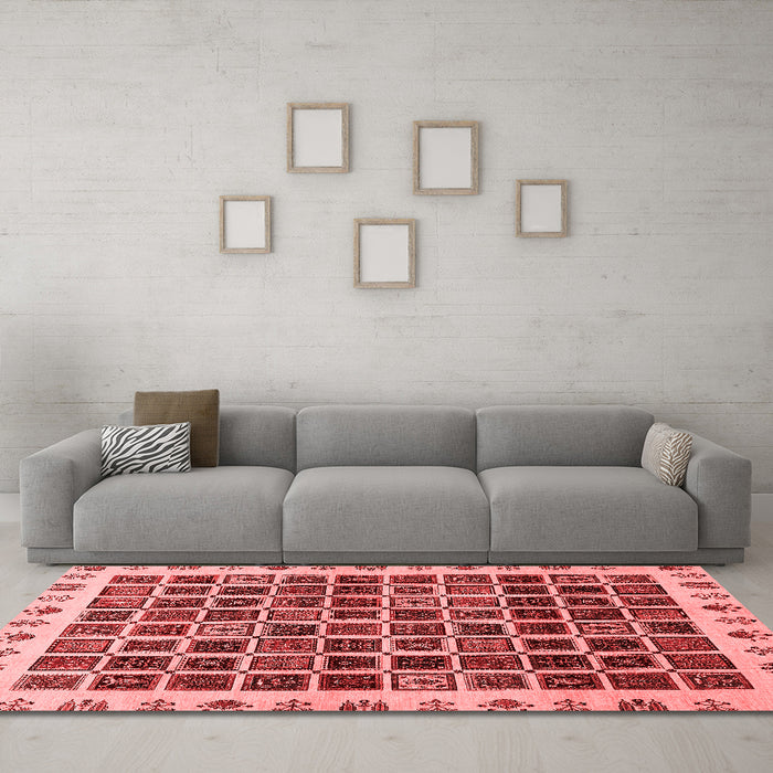 Modern Red Washable Rugs