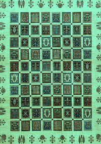 Abstract Turquoise Modern Rug, abs657turq