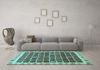 Machine Washable Abstract Light Blue Modern Rug, wshabs657lblu