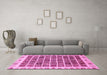 Machine Washable Abstract Pink Modern Rug in a Living Room, wshabs658pnk