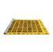 Sideview of Machine Washable Abstract Yellow Modern Rug, wshabs658yw