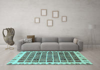 Machine Washable Abstract Light Blue Modern Rug, wshabs658lblu